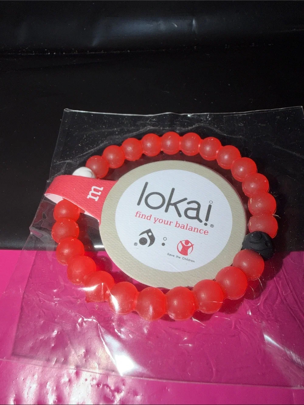 Lokai Kids Triple Bead Bracelet Set - White, Pink & Orange